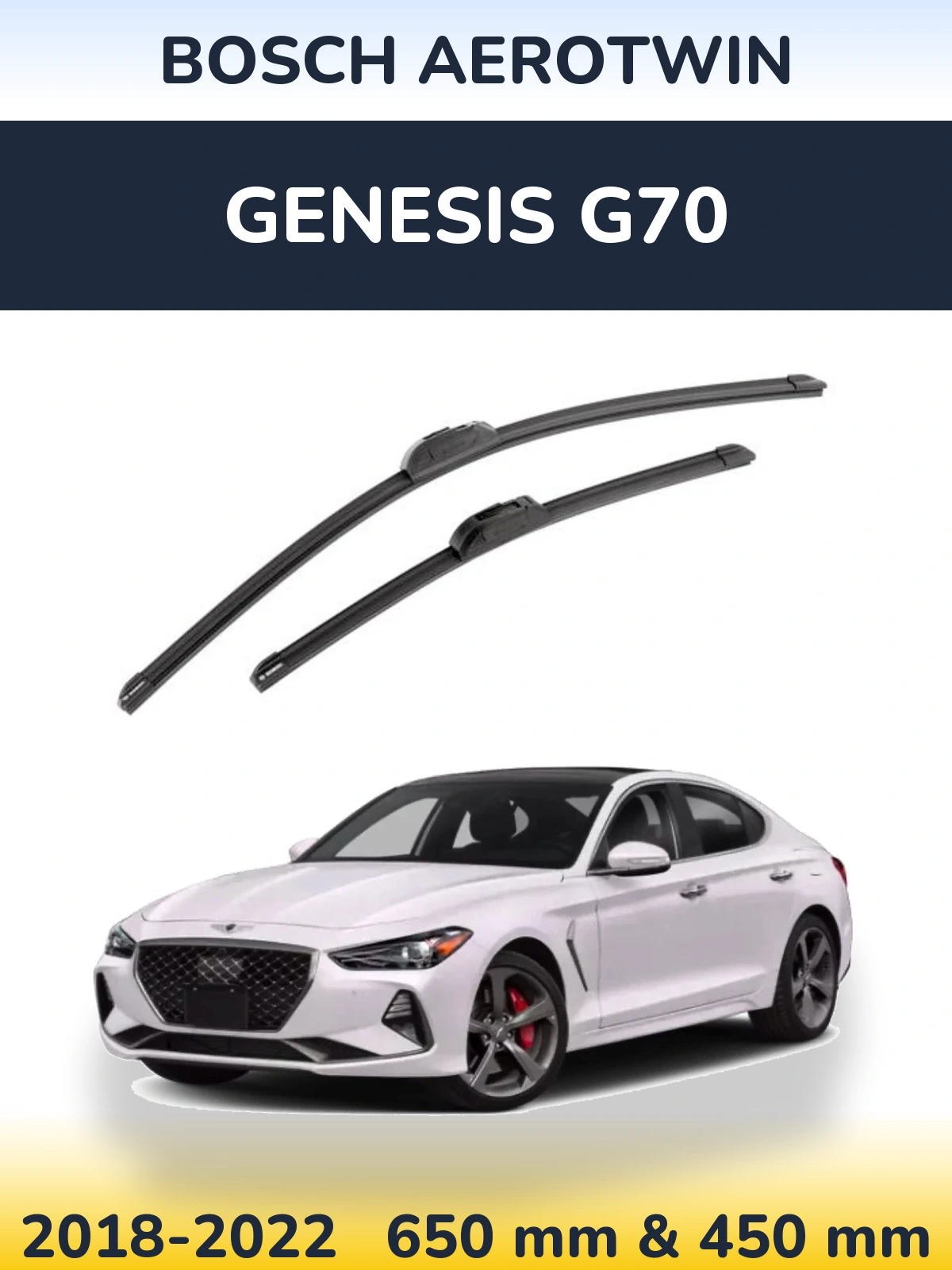 Комплект передніх щіток BOSCH AeroTwin 650 & 450 мм для Genesis G70 2018-2022