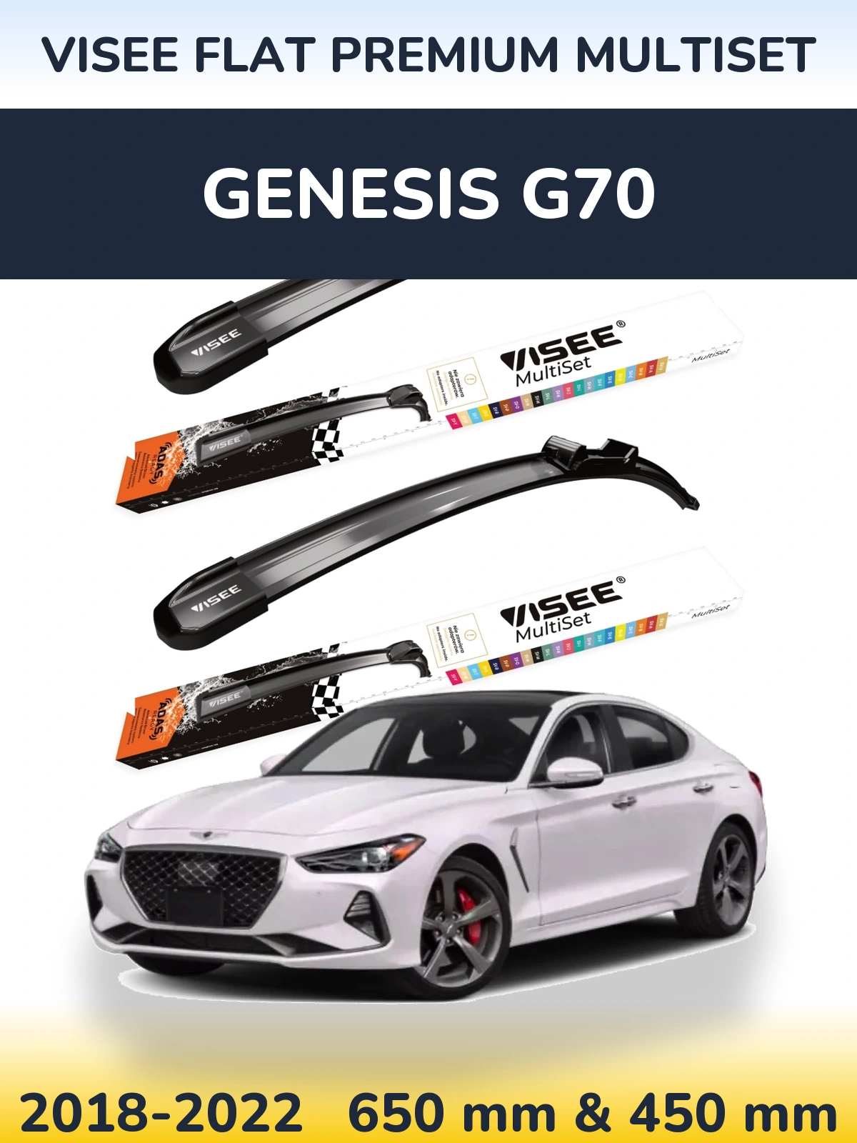 Torkarblad VISEE FLAT PREMIUM MultiSet för Genesis G70
