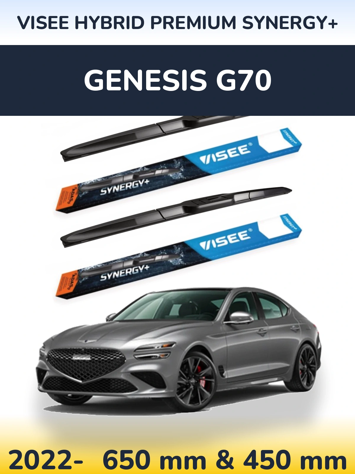 Torkarblad VISEE HYBRID PREMIUM SYNERGY+ för Genesis G70
