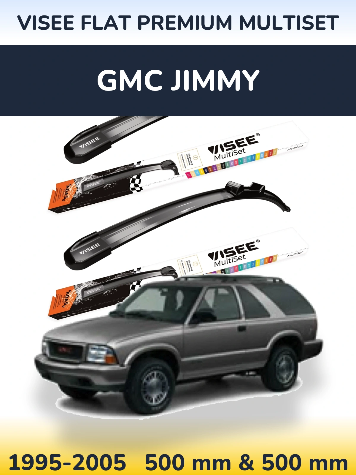 Torkarblad VISEE FLAT PREMIUM MultiSet för GMC Jimmy