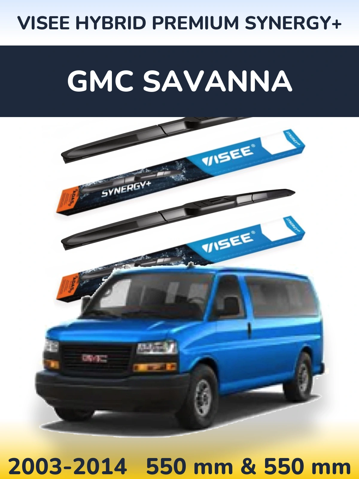 Torkarblad VISEE HYBRID PREMIUM SYNERGY+ för GMC Savanna