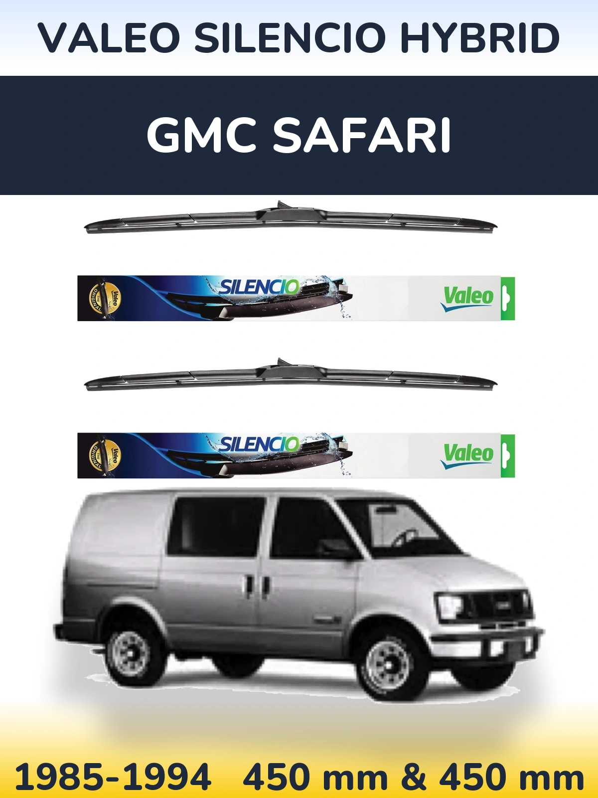 Torkarblad Valeo Silencio Hybrid för GMC Safari