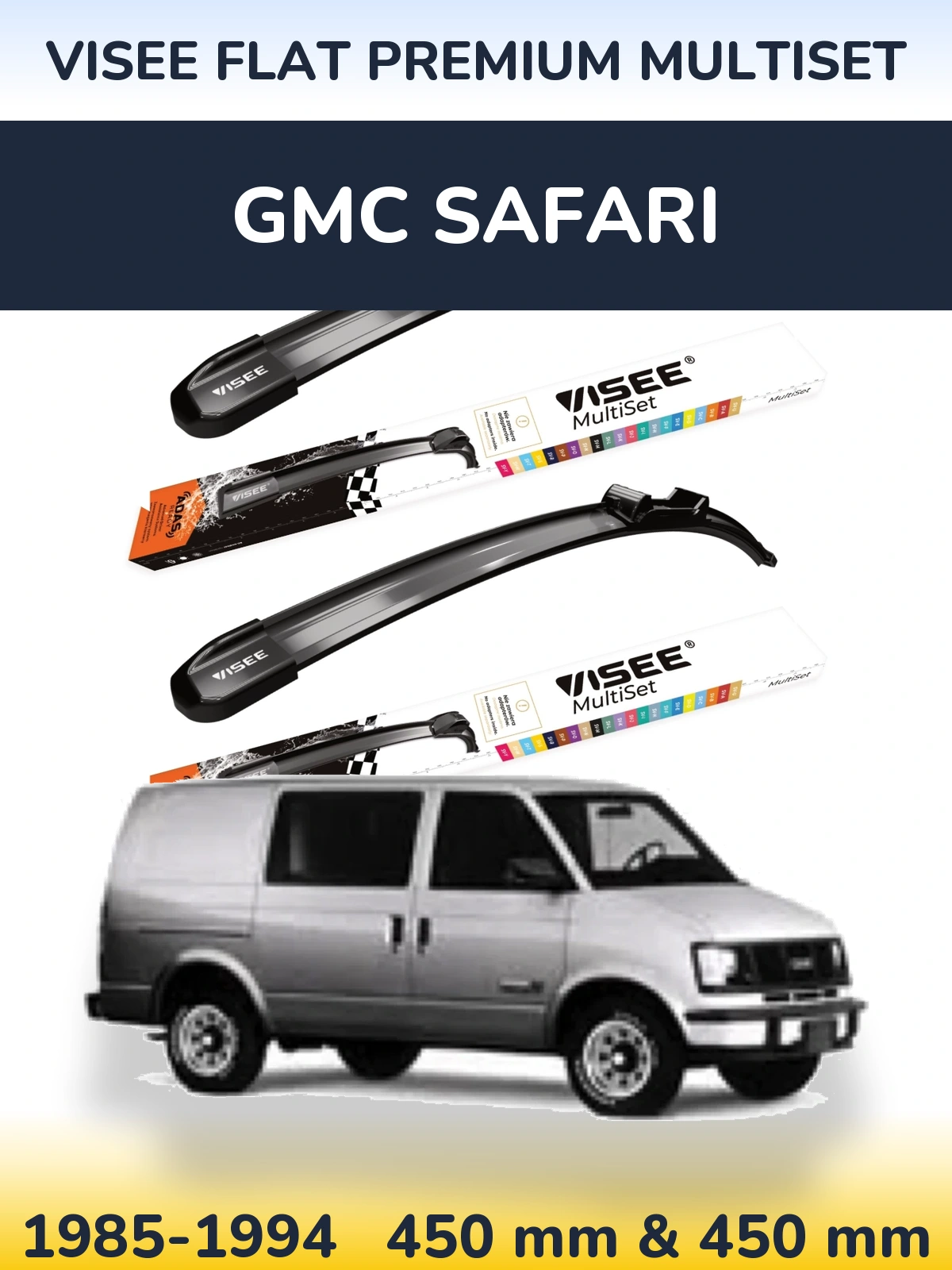 Torkarblad VISEE FLAT PREMIUM MultiSet för GMC Safari