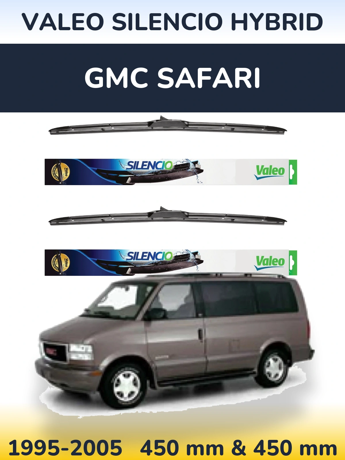Torkarblad Valeo Silencio Hybrid för GMC Safari