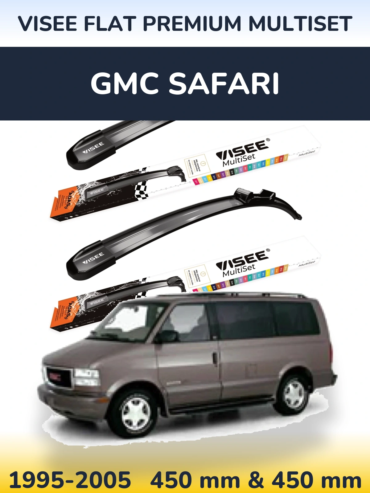 Torkarblad VISEE FLAT PREMIUM MultiSet för GMC Safari