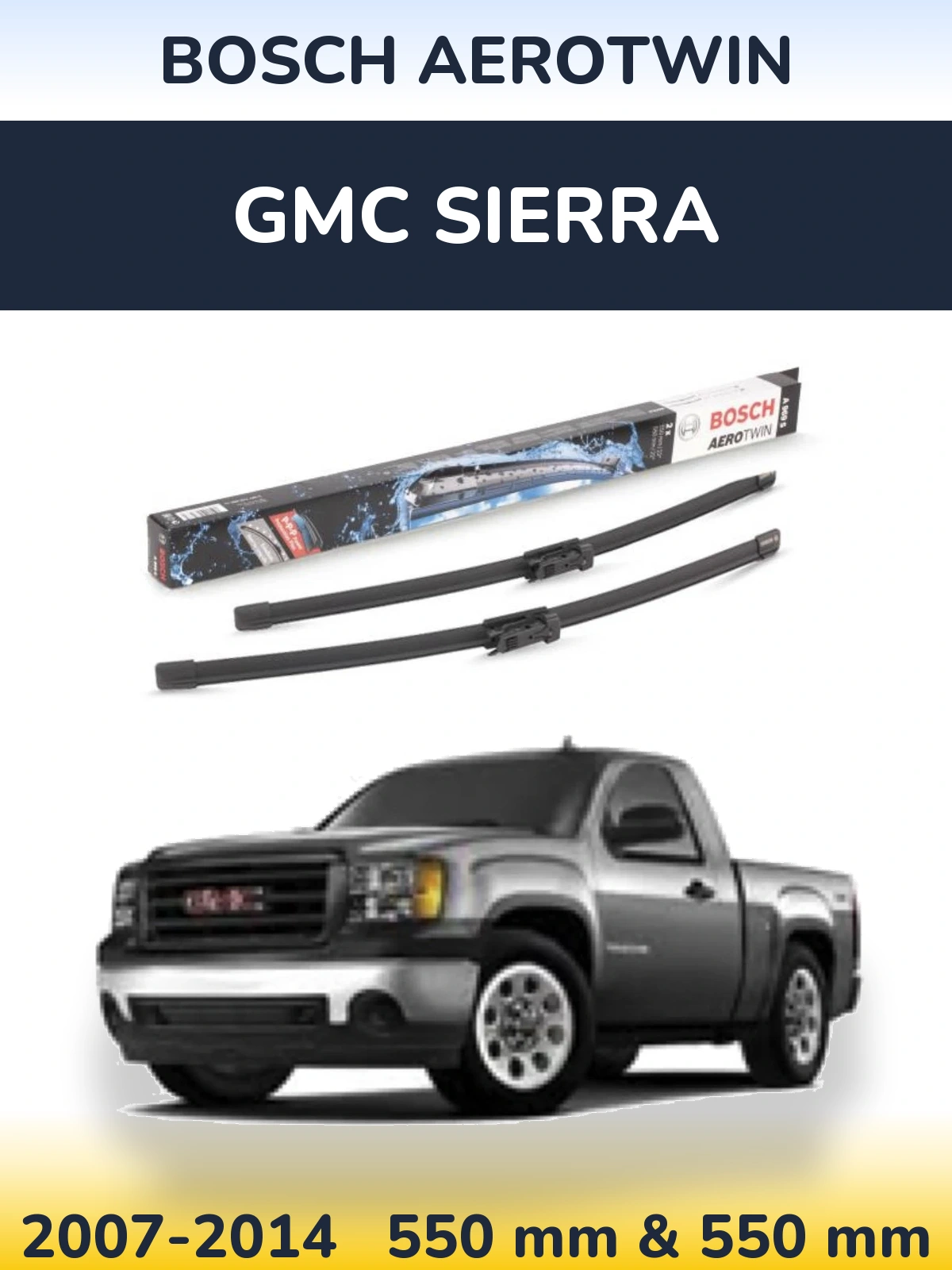 Комплект передніх щіток BOSCH AeroTwin 550 & 550 мм для GMC Sierra 2007-2014