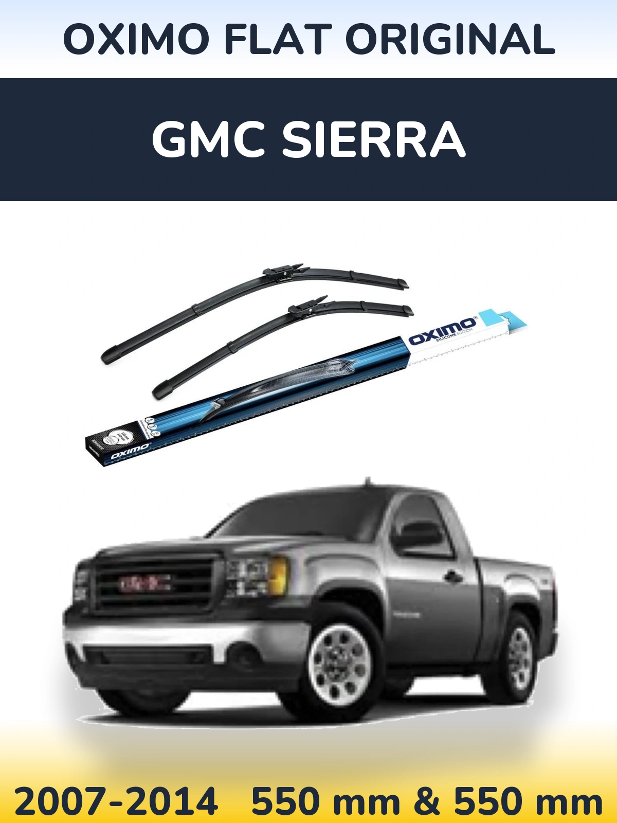 Комплект передніх щіток Oximo Flat Original 550 & 550 мм для GMC Sierra 2007-2014