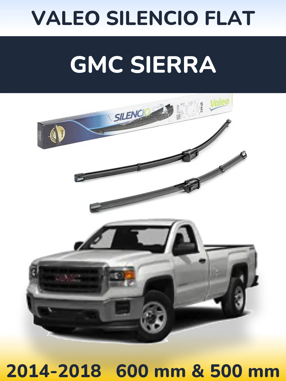 Torkarblad Valeo Silencio Flat för GMC Sierra