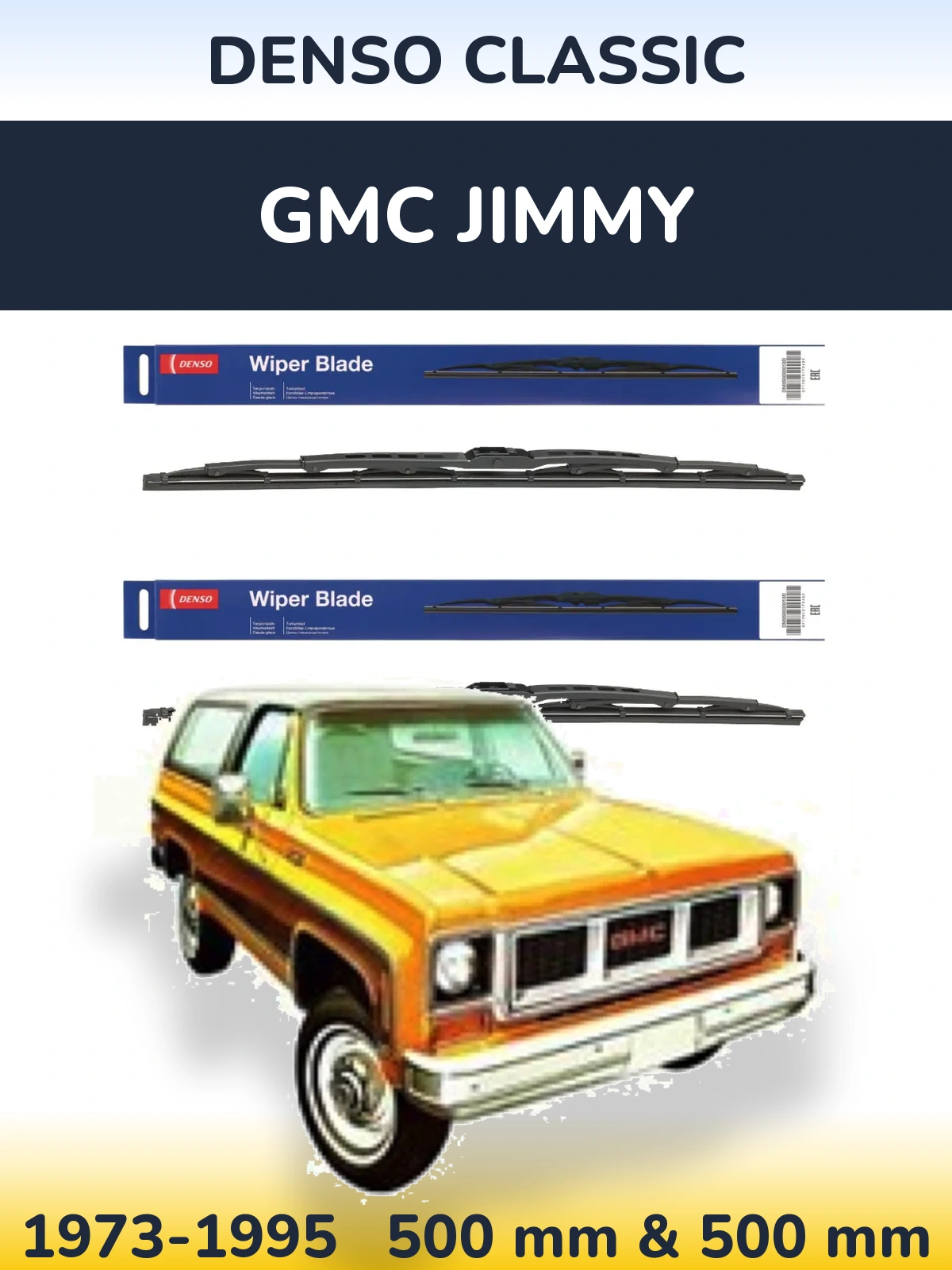 Комплект передних дворников Denso Classic 500 & 500 мм для GMC Jimmy 1973-1995