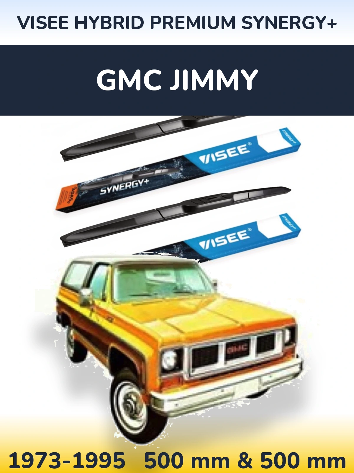 Комплект передніх щіток VISEE HYBRID PREMIUM SYNERGY+ 500 & 500 мм для GMC Jimmy 1973-1995