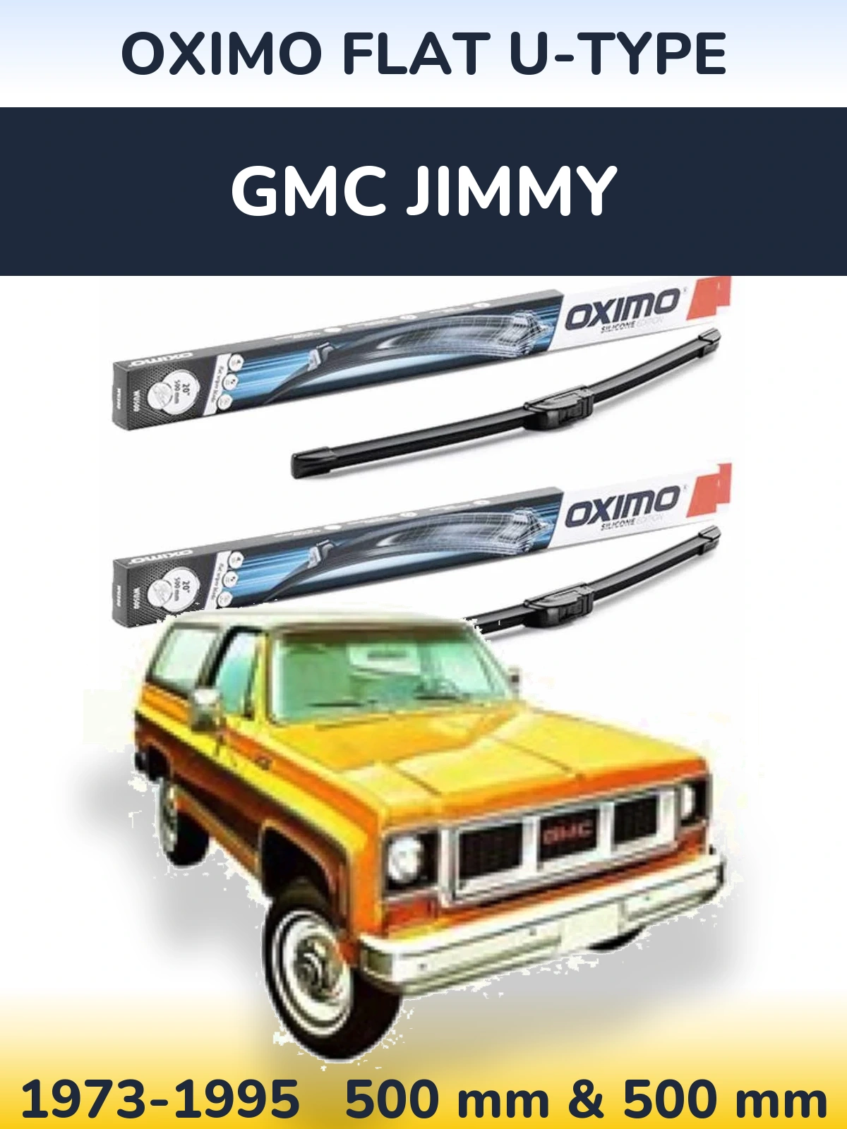 Комплект передніх щіток Oximo Flat U-type 500 & 500 мм для GMC Jimmy 1973-1995