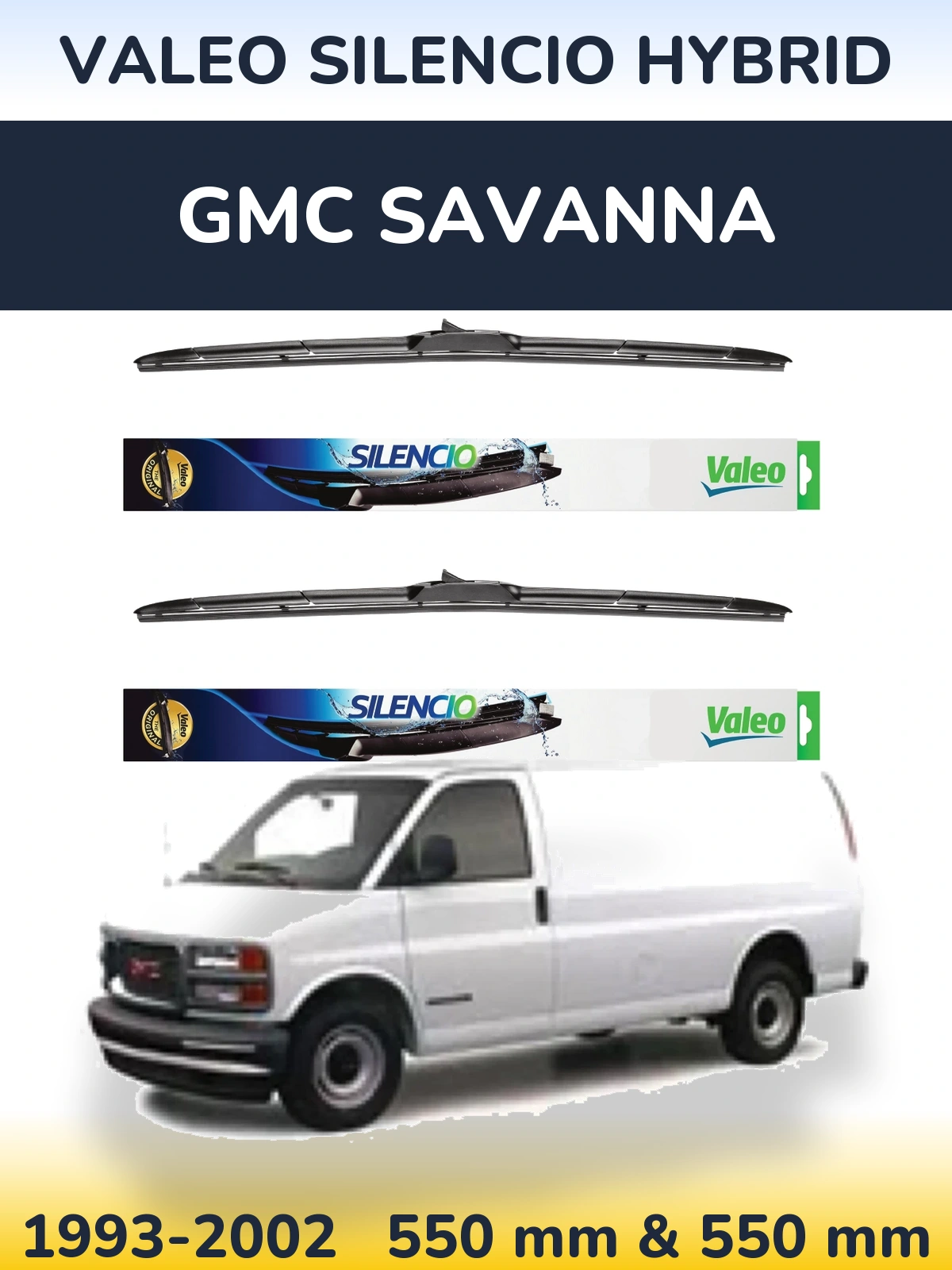 Torkarblad Valeo Silencio Hybrid för GMC Savanna