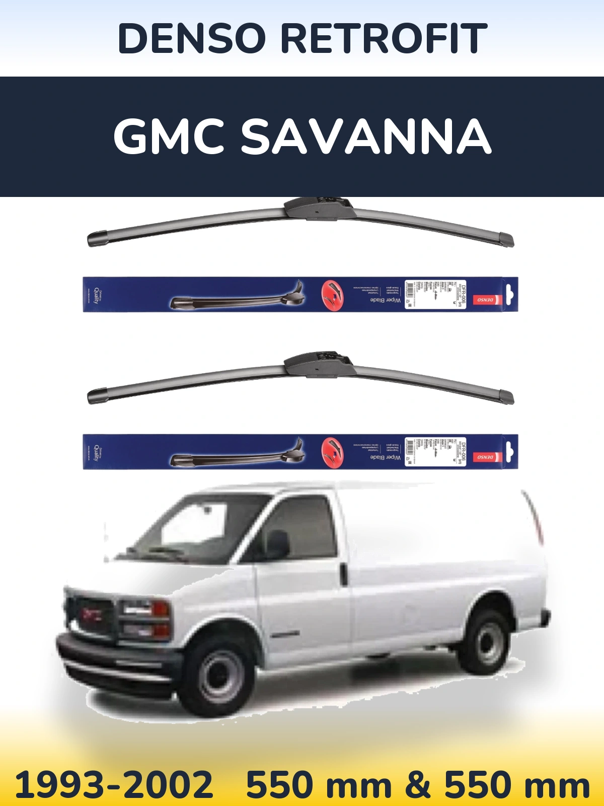 Комплект передніх щіток Denso Retrofit 550 & 550 мм для GMC Savanna 1993-2002