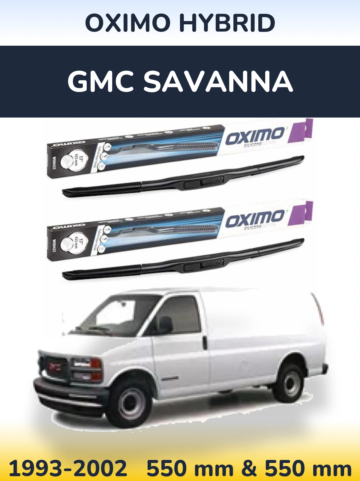 Torkarblad Oximo Hybrid för GMC Savanna
