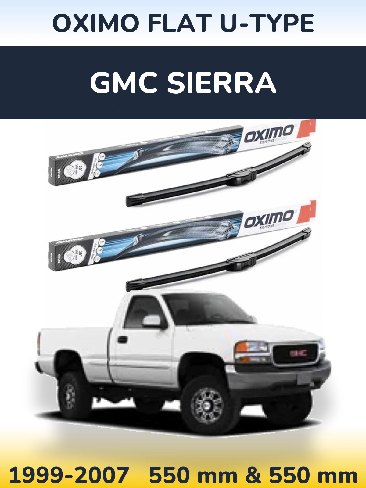 Torkarblad Oximo Flat U-type för GMC Sierra