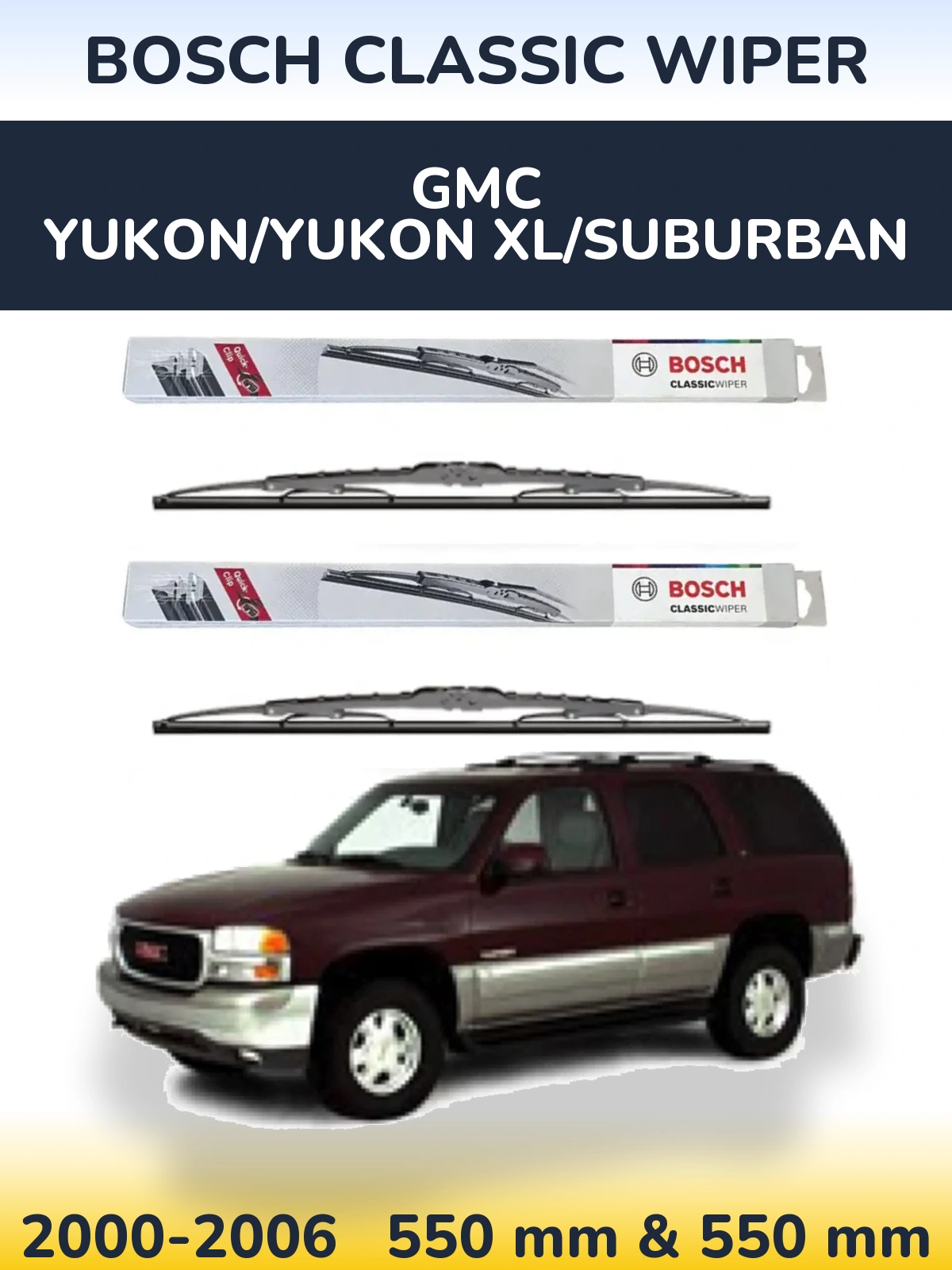 Torkarblad BOSCH Classic Wiper för GMC Yukon/Yukon XL/Suburban