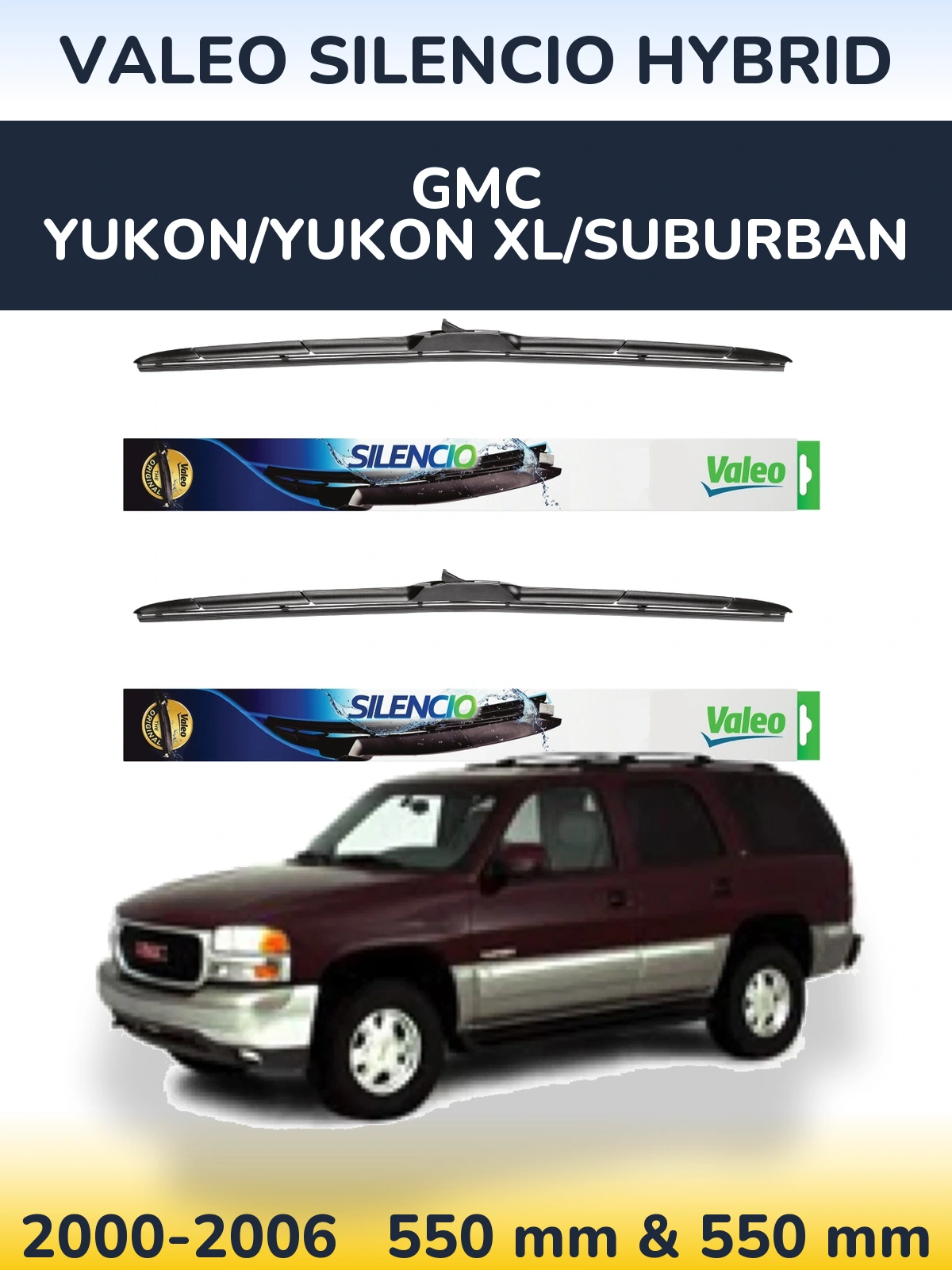Torkarblad Valeo Silencio Hybrid för GMC Yukon/Yukon XL/Suburban