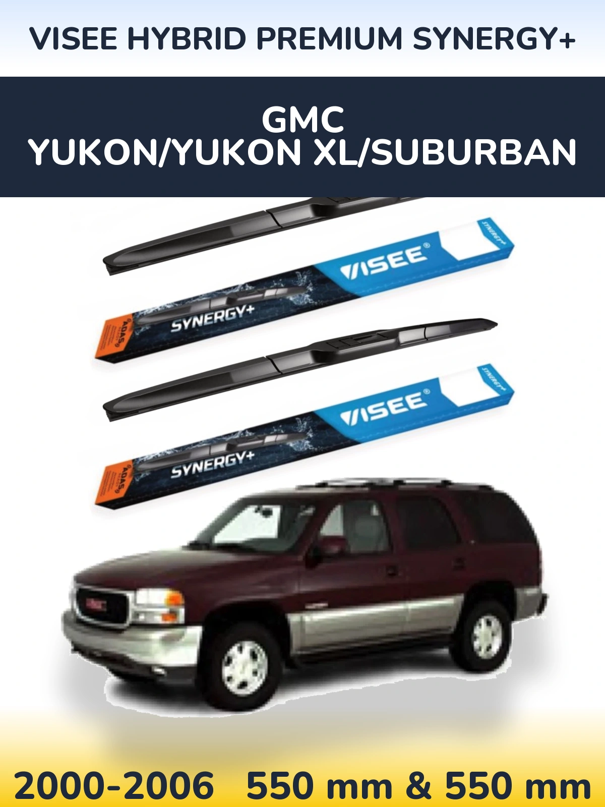 Torkarblad VISEE HYBRID PREMIUM SYNERGY+ för GMC Yukon/Yukon XL/Suburban
