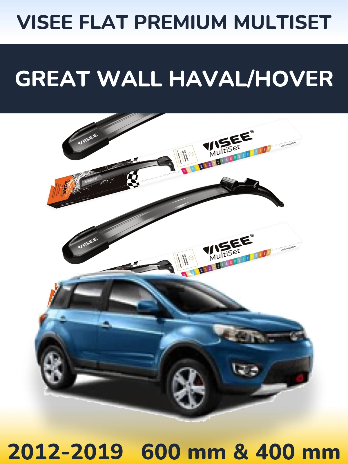 Torkarblad VISEE FLAT PREMIUM MultiSet för Great Wall Haval/Hover