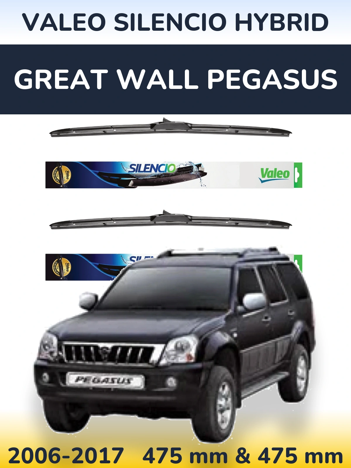 Torkarblad Valeo Silencio Hybrid för Great Wall Pegasus