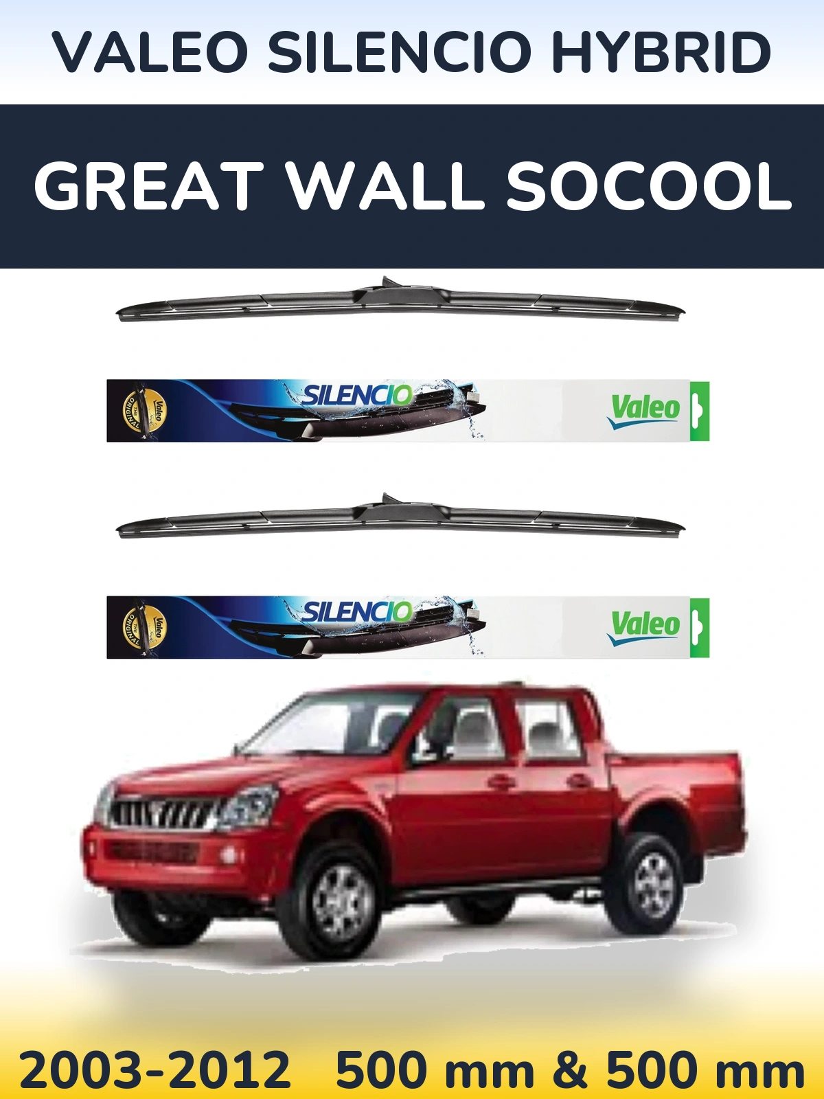 Torkarblad Valeo Silencio Hybrid för Great Wall SoCool