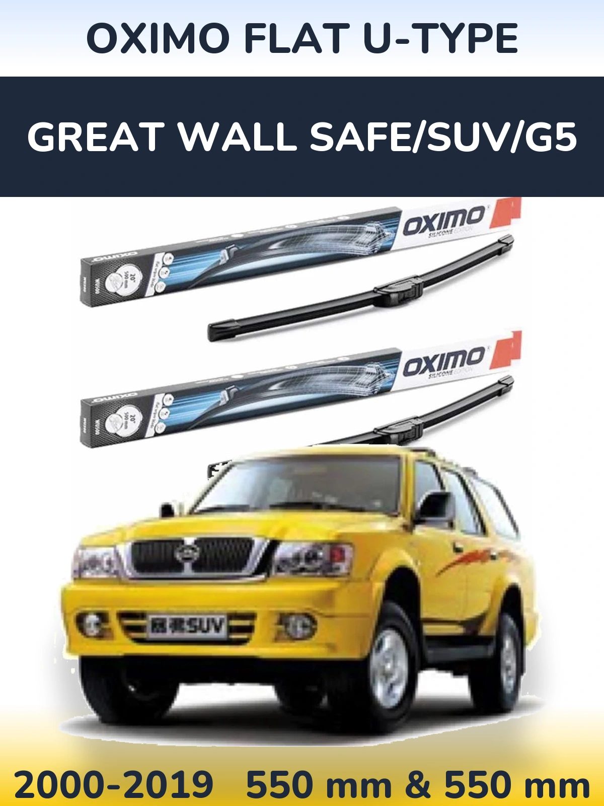 Torkarblad Oximo Flat U-type för Great Wall Safe/SUV/G5
