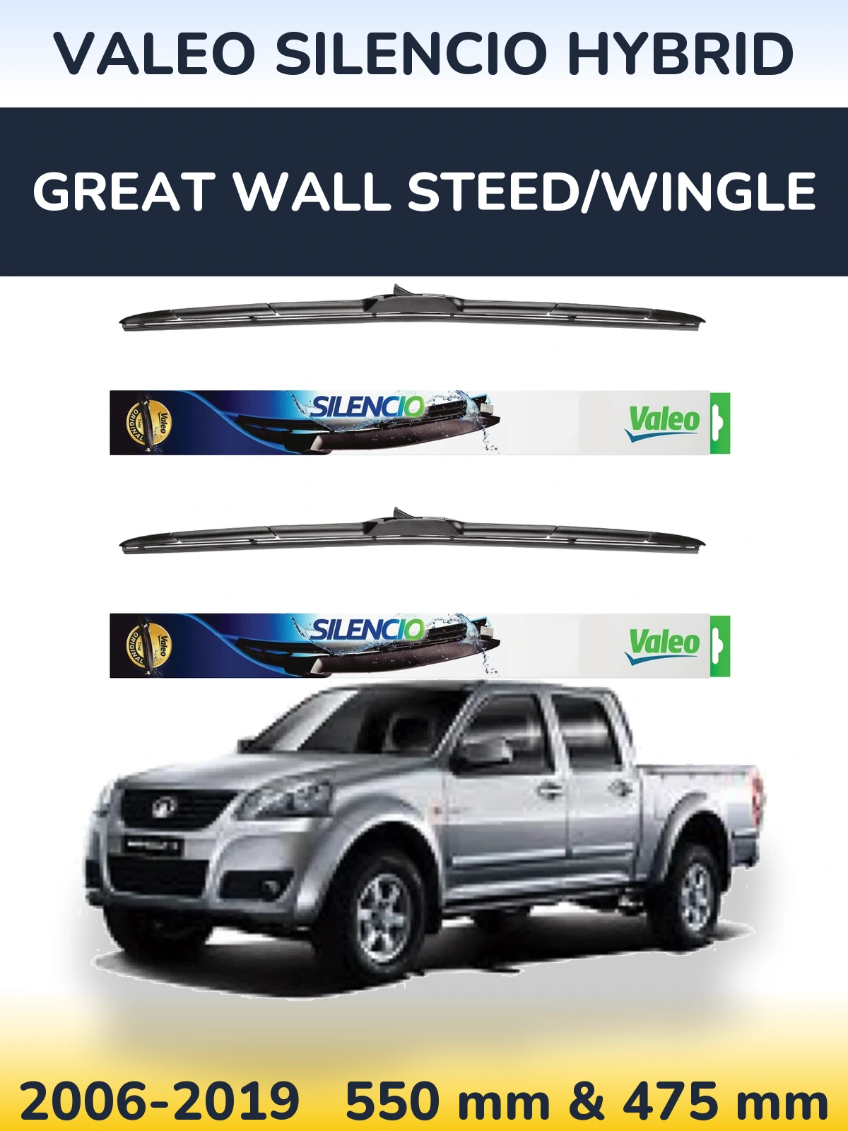 Torkarblad Valeo Silencio Hybrid för Great Wall Steed/Wingle