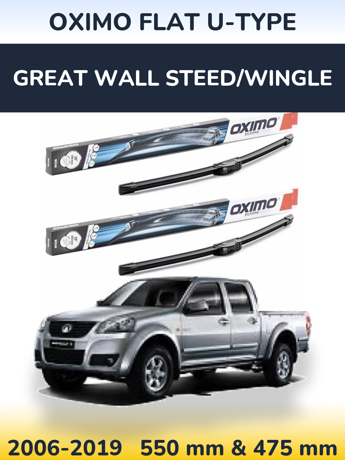 Torkarblad Oximo Flat U-type för Great Wall Steed/Wingle