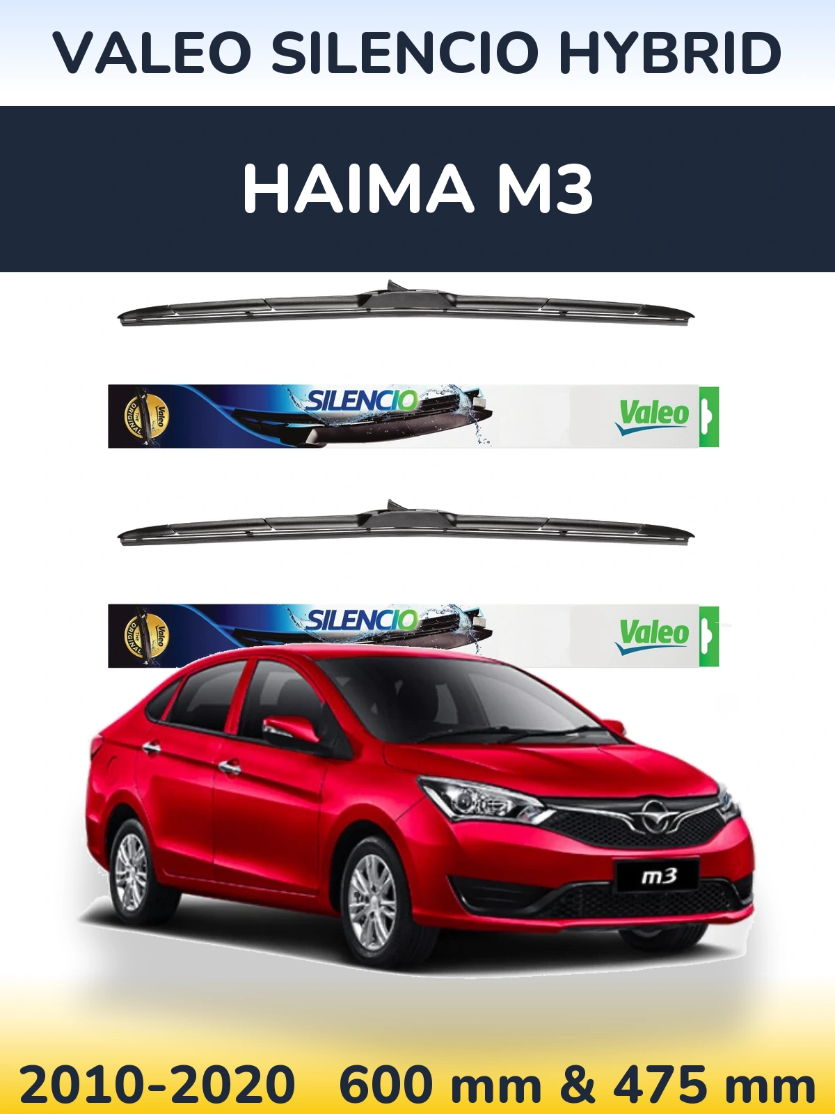 Torkarblad Valeo Silencio Hybrid för Haima M3