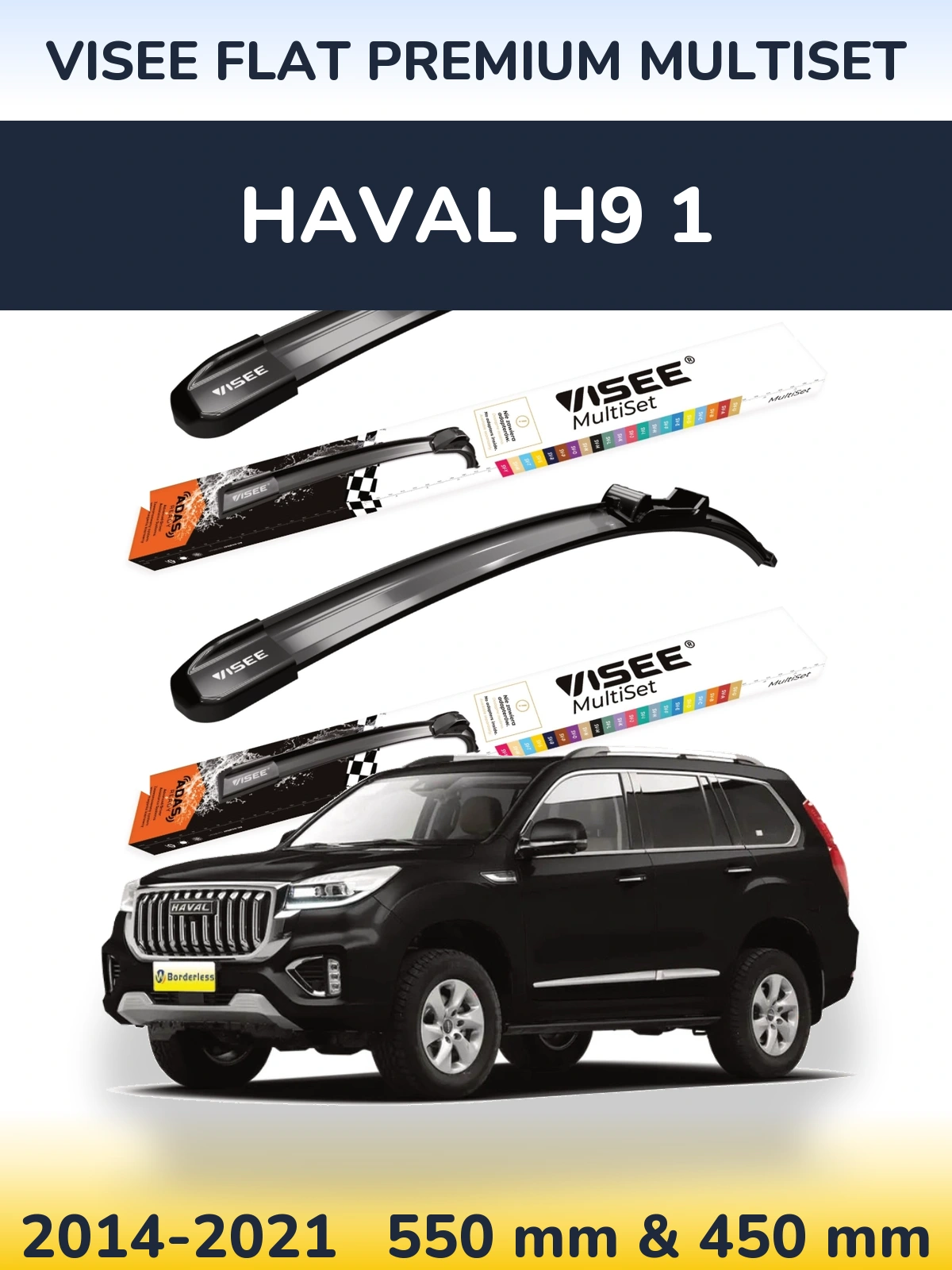 Torkarblad VISEE FLAT PREMIUM MultiSet för Haval H9 1