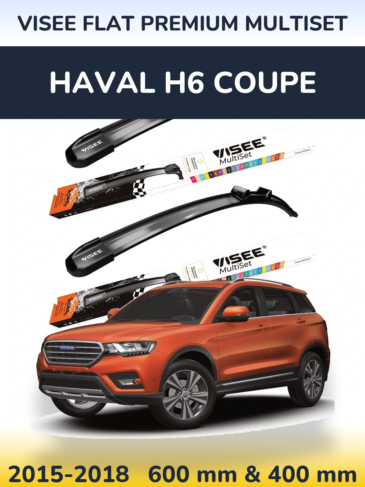 Torkarblad VISEE FLAT PREMIUM MultiSet för Haval H6 coupe