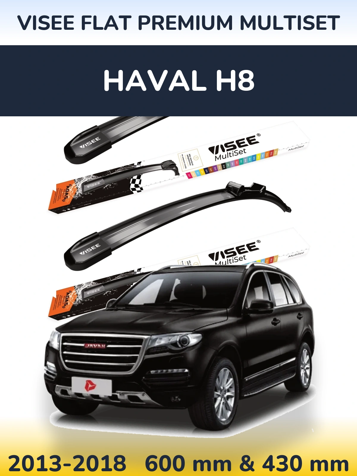 Torkarblad VISEE FLAT PREMIUM MultiSet för Haval H8