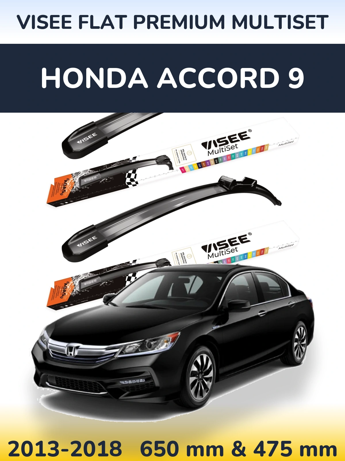 Torkarblad VISEE FLAT PREMIUM MultiSet för Honda Accord 9