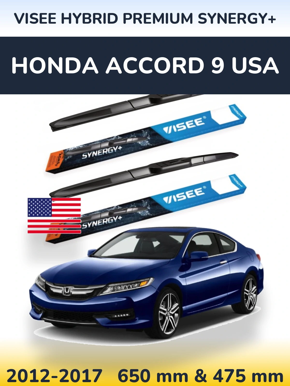 Torkarblad VISEE HYBRID PREMIUM SYNERGY+ för Honda Accord 9 USA