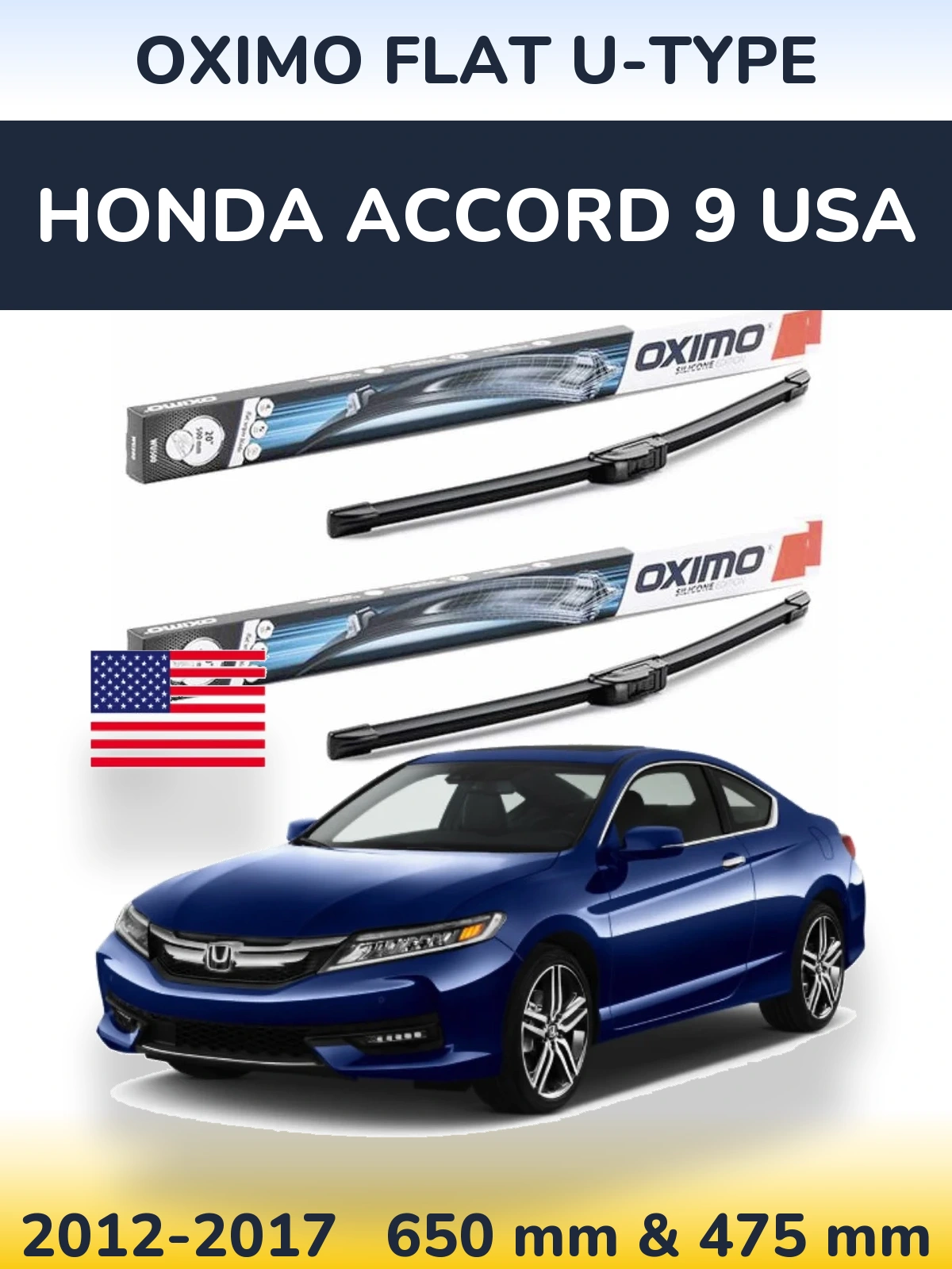 Torkarblad Oximo Flat U-type för Honda Accord 9 USA