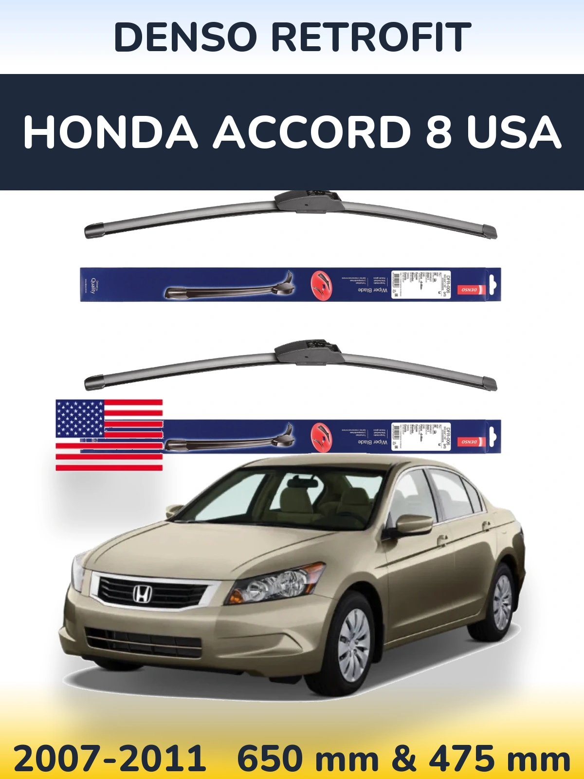Torkarblad Denso Retrofit för Honda Accord 8 USA