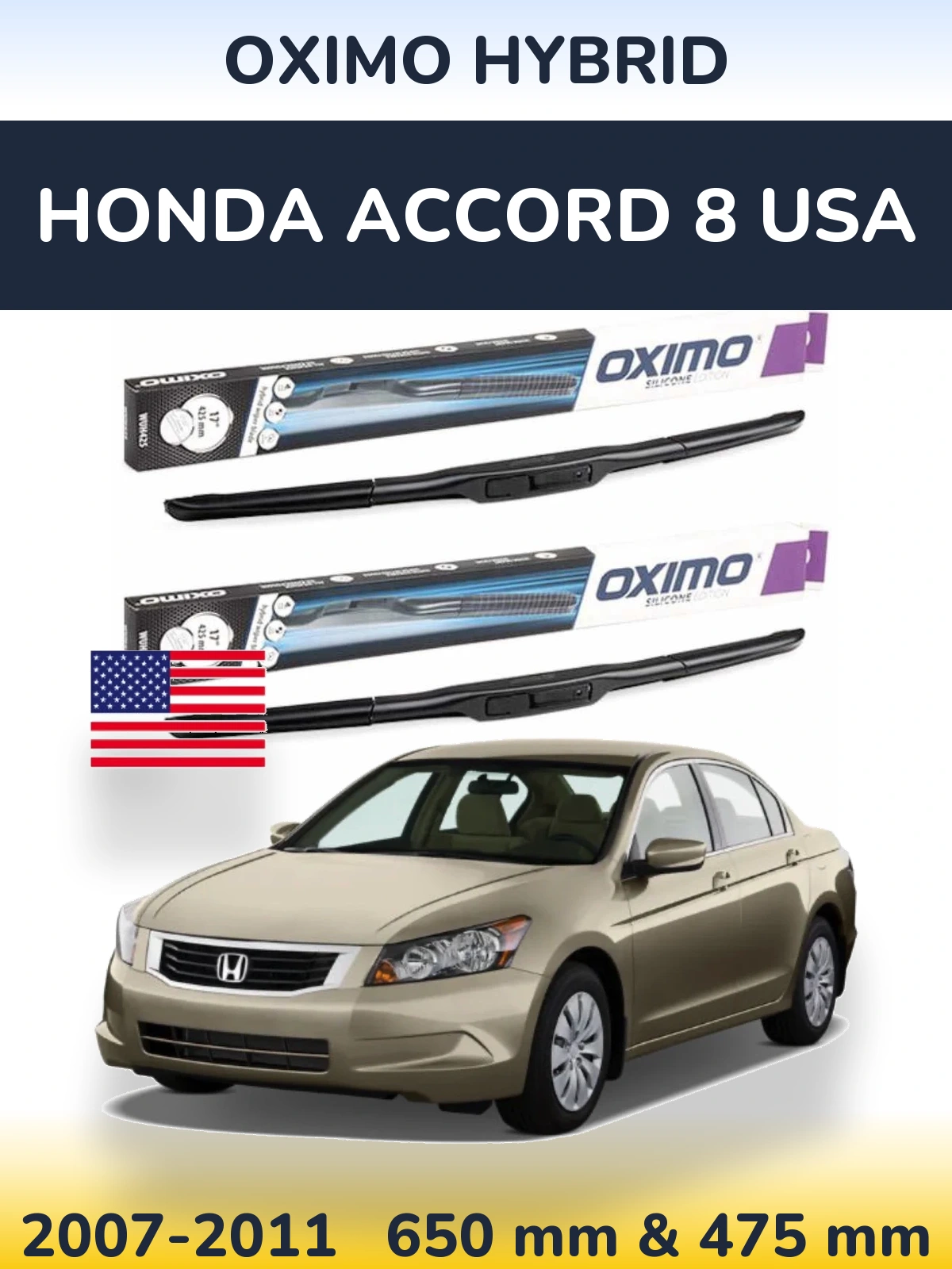 Torkarblad Oximo Hybrid för Honda Accord 8 USA