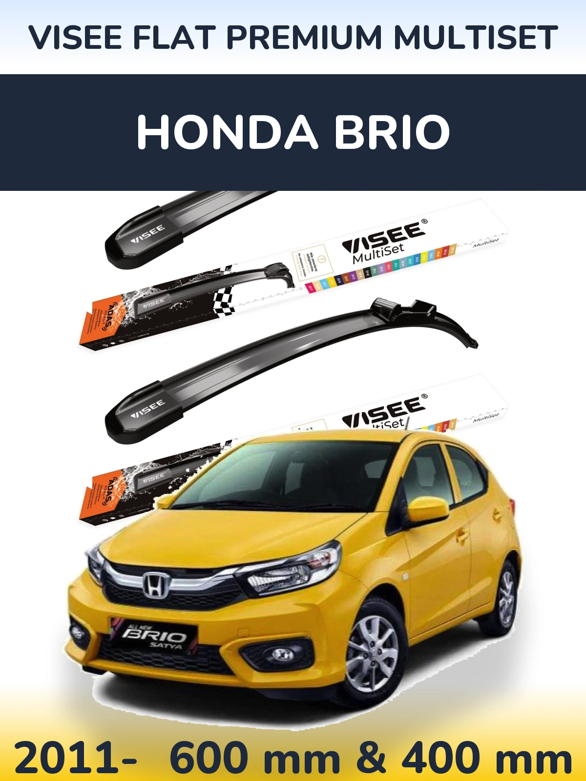Torkarblad VISEE FLAT PREMIUM MultiSet för Honda Brio