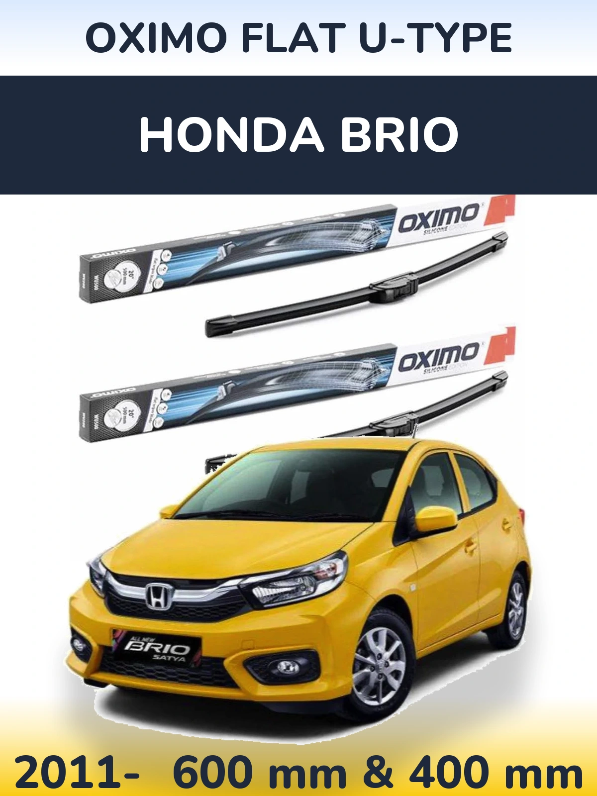 Torkarblad Oximo Flat U-type för Honda Brio