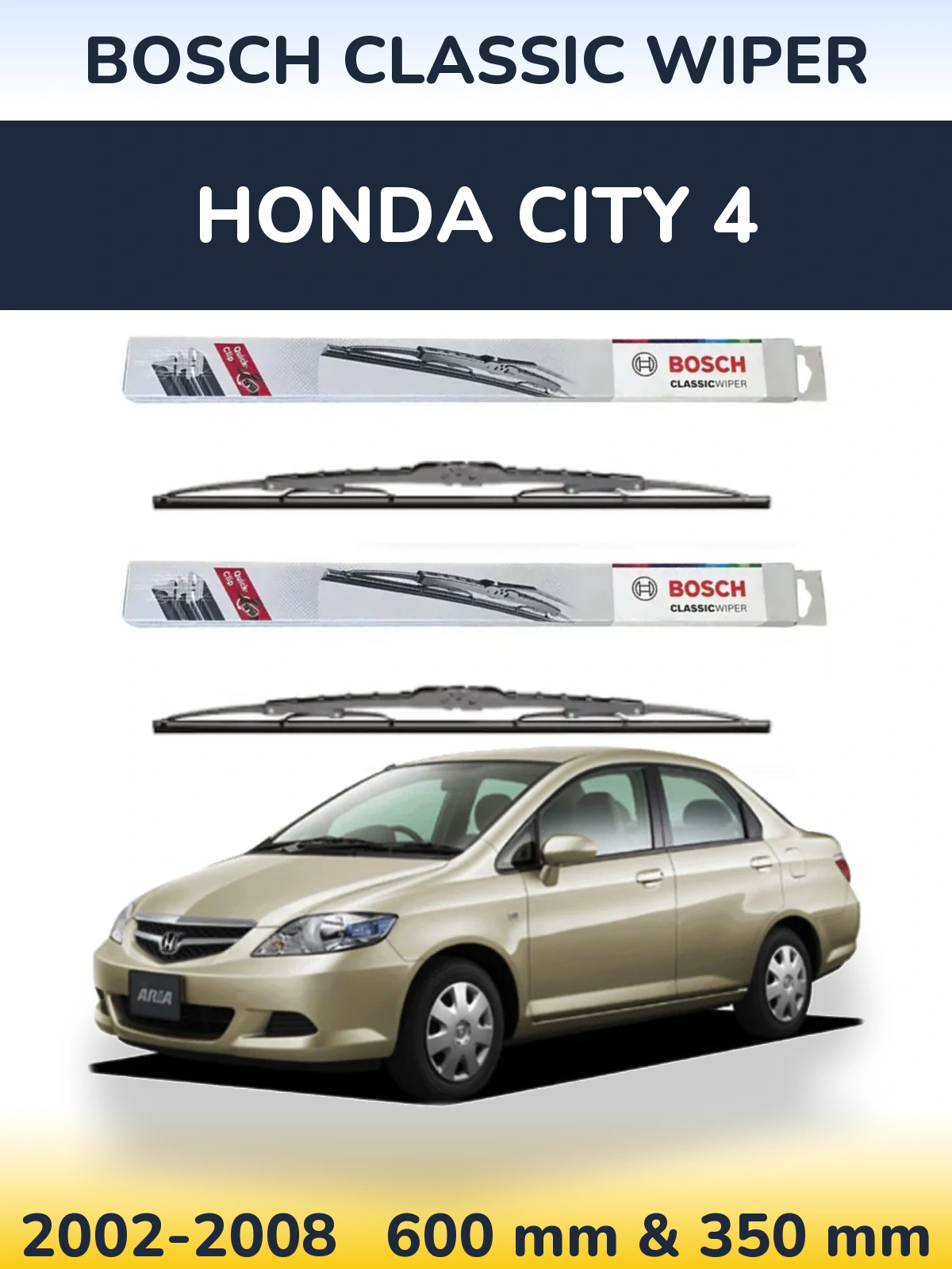 Torkarblad BOSCH Classic Wiper för Honda City 4