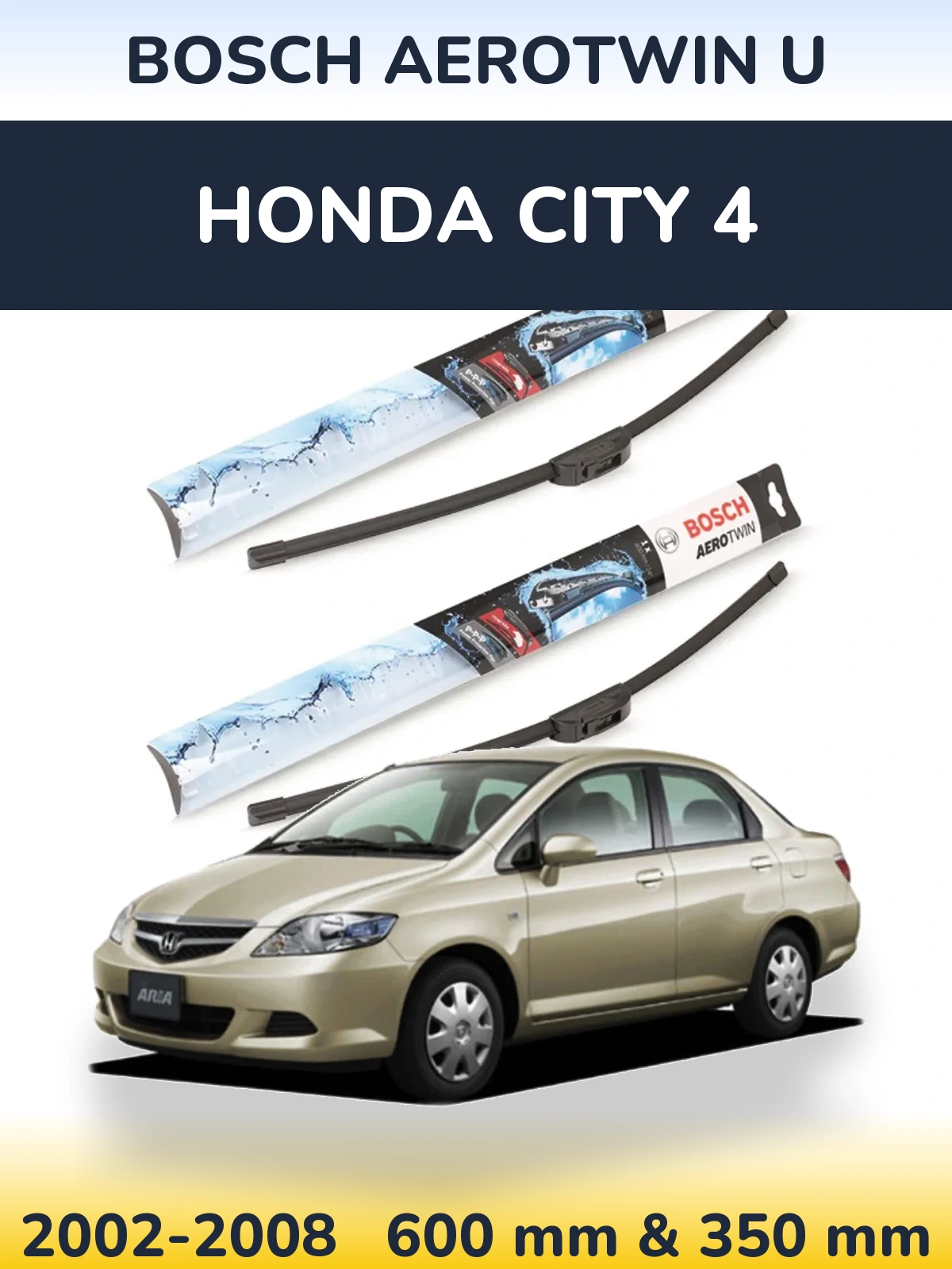 Torkarblad BOSCH AeroTwin U för Honda City 4