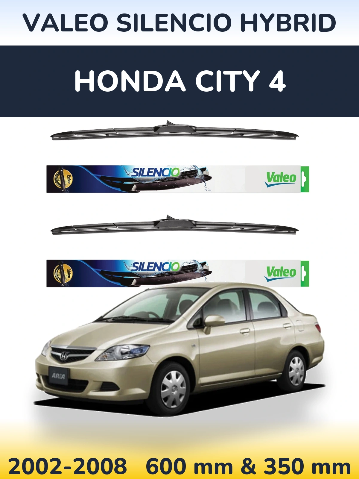Torkarblad Valeo Silencio Hybrid för Honda City 4