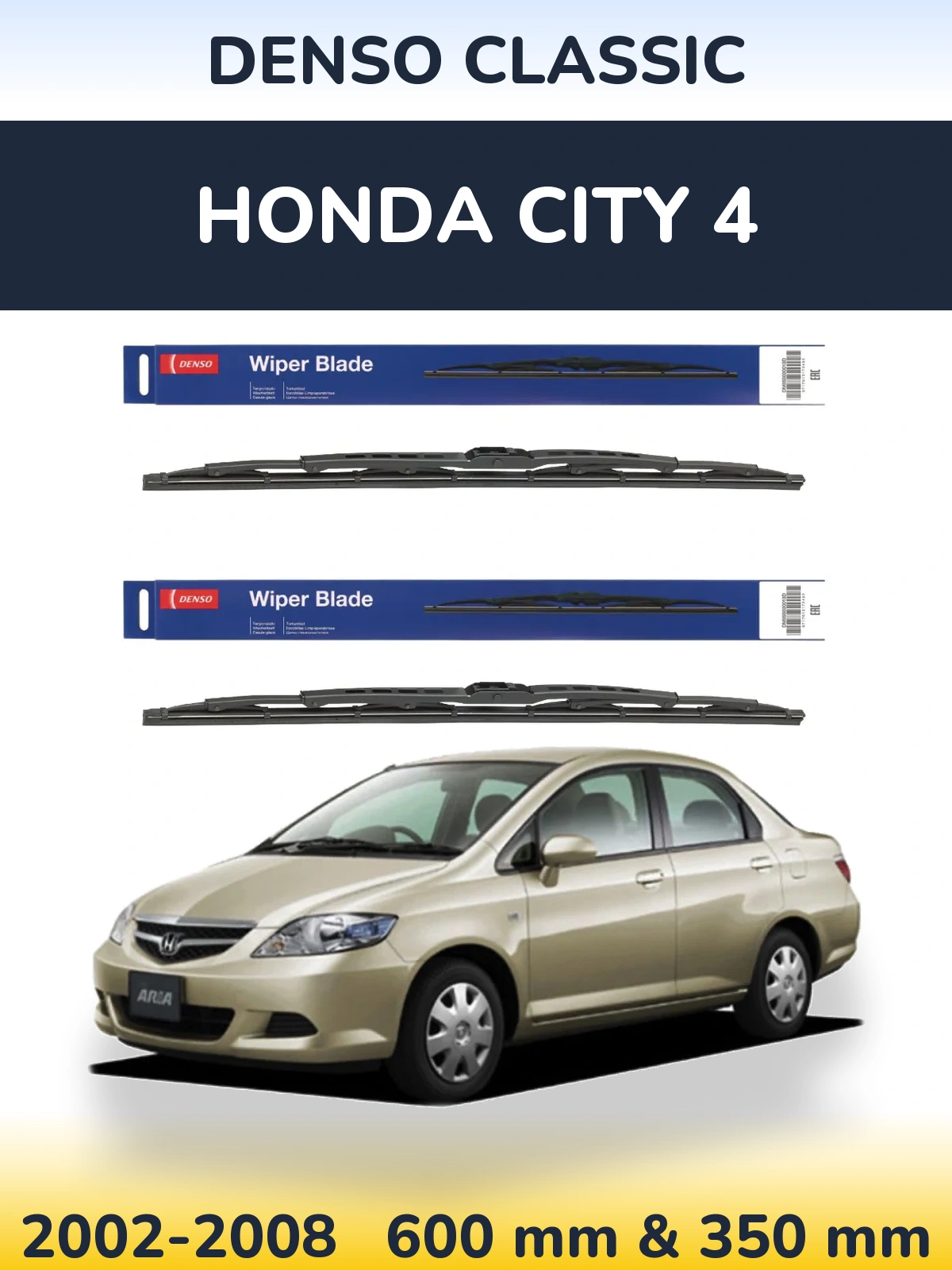 Torkarblad Denso Classic för Honda City 4