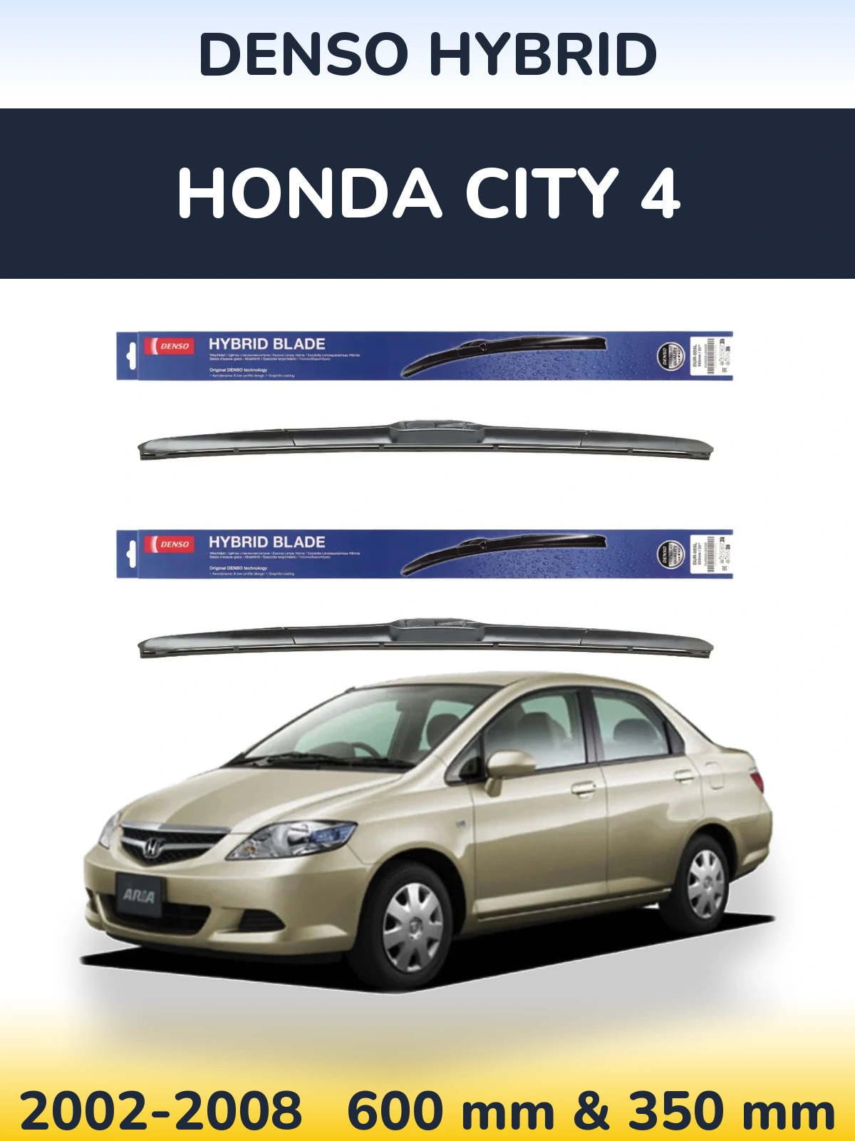 Torkarblad Denso Hybrid för Honda City 4