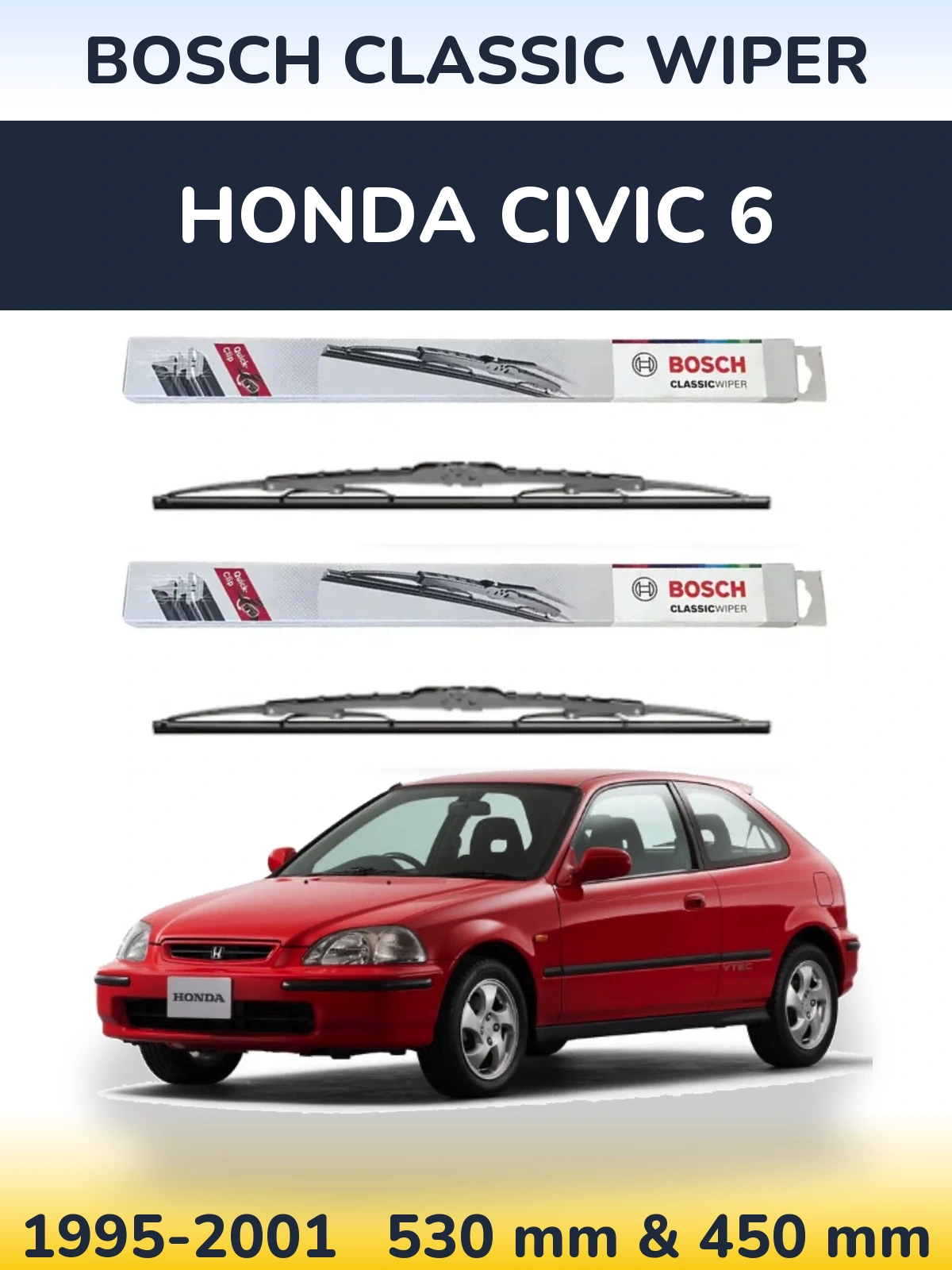 Torkarblad BOSCH Classic Wiper för Honda Civic 6