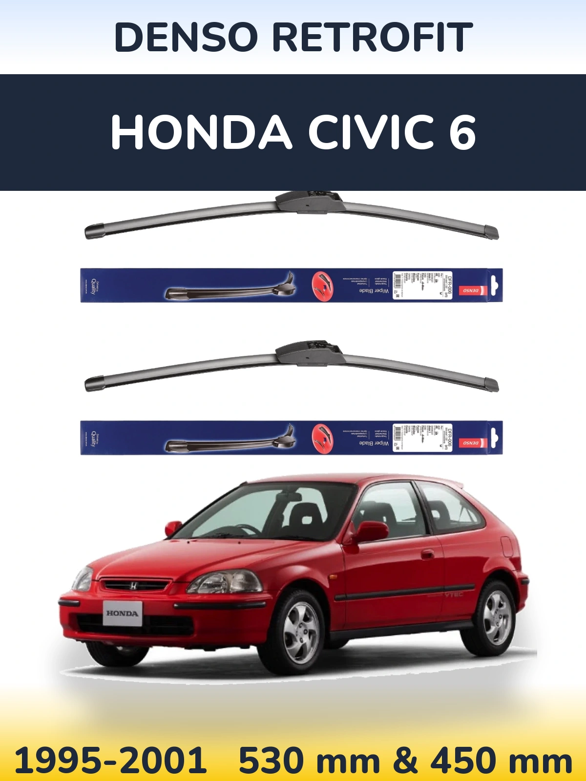 Torkarblad Denso Retrofit för Honda Civic 6