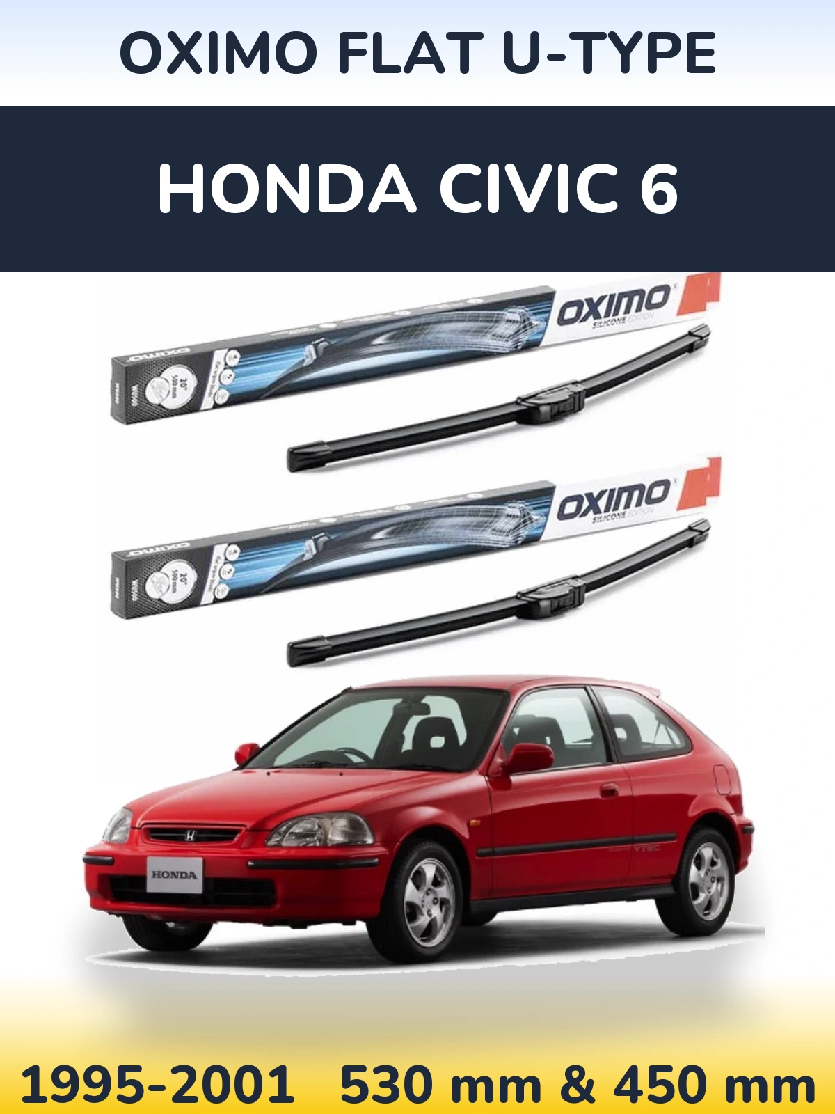 Torkarblad Oximo Flat U-type för Honda Civic 6