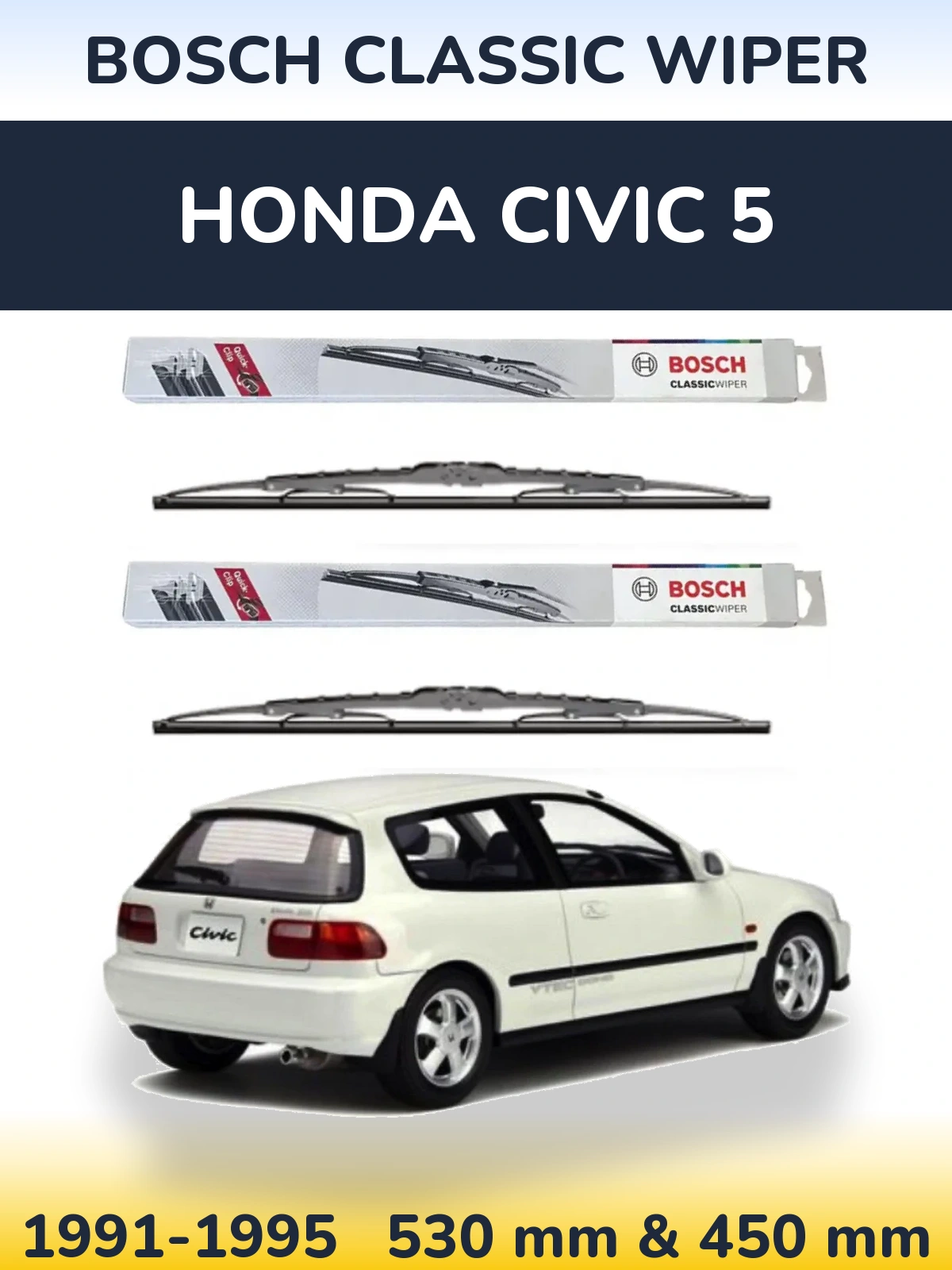 Torkarblad BOSCH Classic Wiper för Honda Civic 5