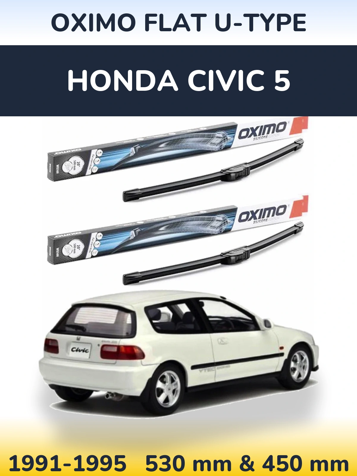 Torkarblad Oximo Flat U-type för Honda Civic 5
