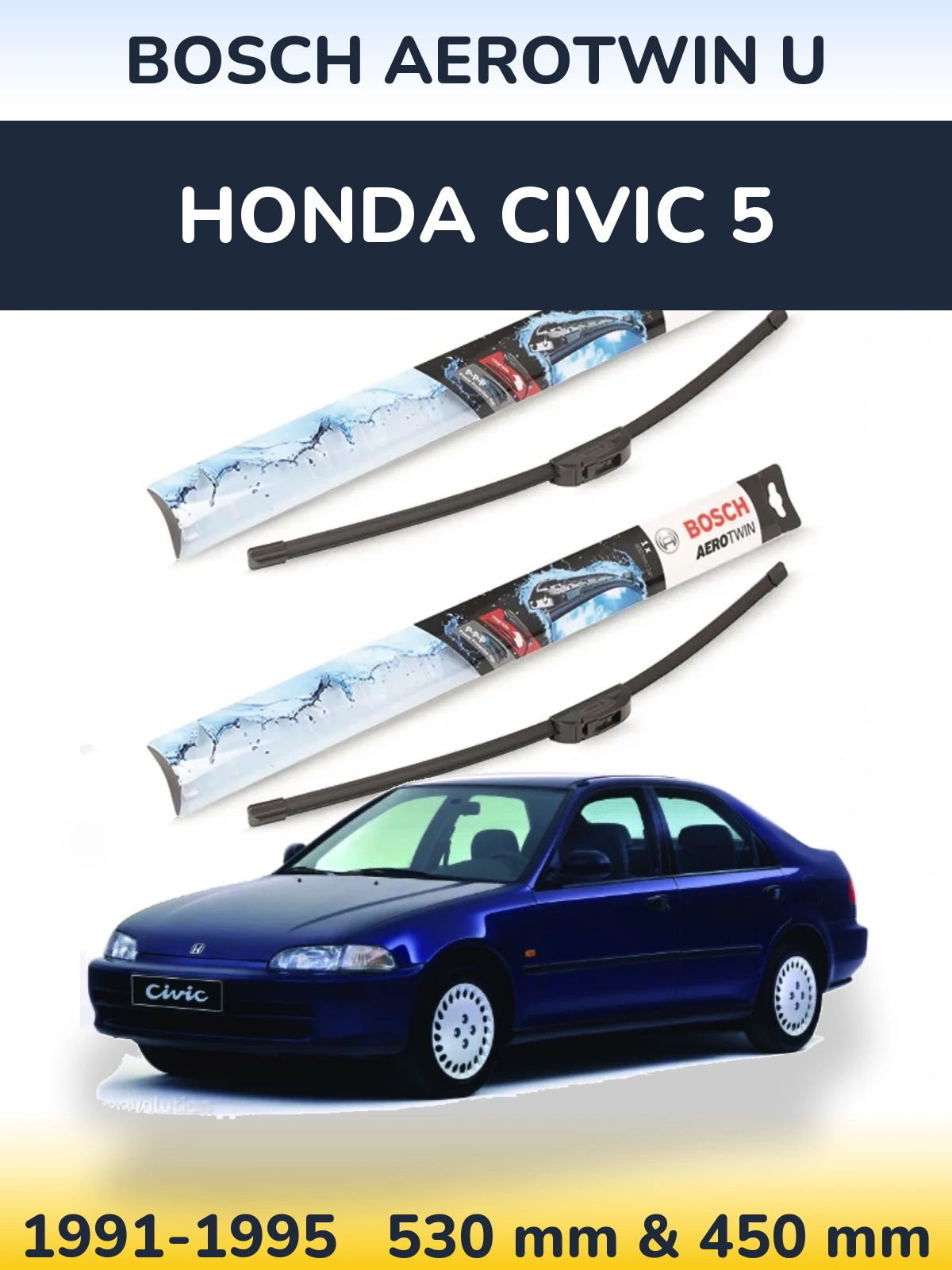 Torkarblad BOSCH AeroTwin U för Honda Civic 5